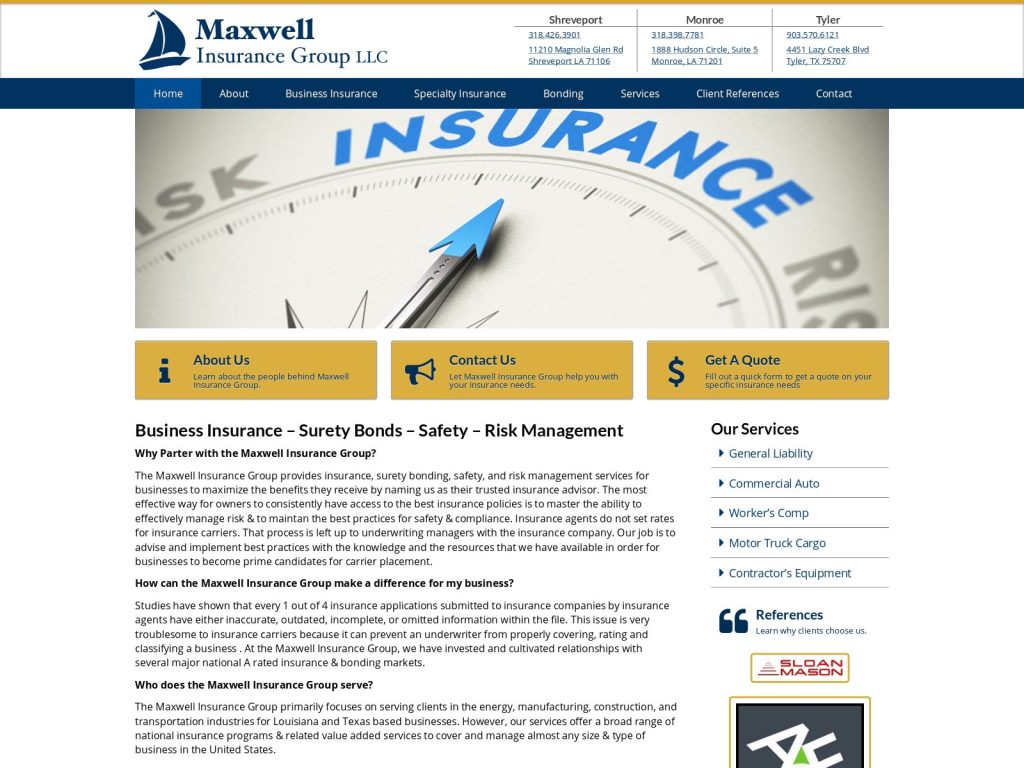 Maxwell Insurance Group Bandwise Shreveport Web Design Maxwell Insurance Group Bandwise Shreveport Web Design
